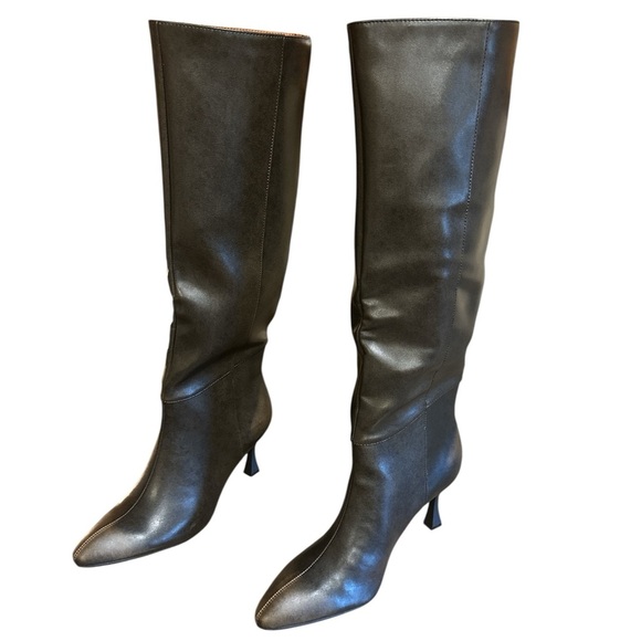 Oasis Society Pull On Pointed Toe Knee High Boots Faded Black Womens Size 10 - Picture 4 of 15